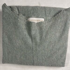 Bianco & Blu Womens Sz M Sweater Wool Cashmere Silk Blend Sea Green Luxury